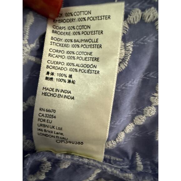 Anthropologie Pilcro Whitney Applique Trapeze Button Down Shirt Blue Size 2X - Picture 12 of 12